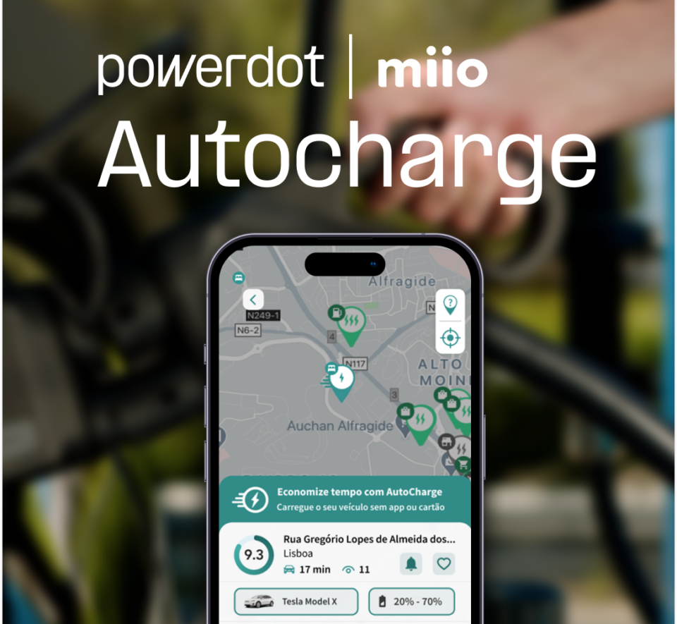 Powerdot e miio lançam Autocharge em Espanha e França, com previsão de lançamento em Portugal até final deste ano